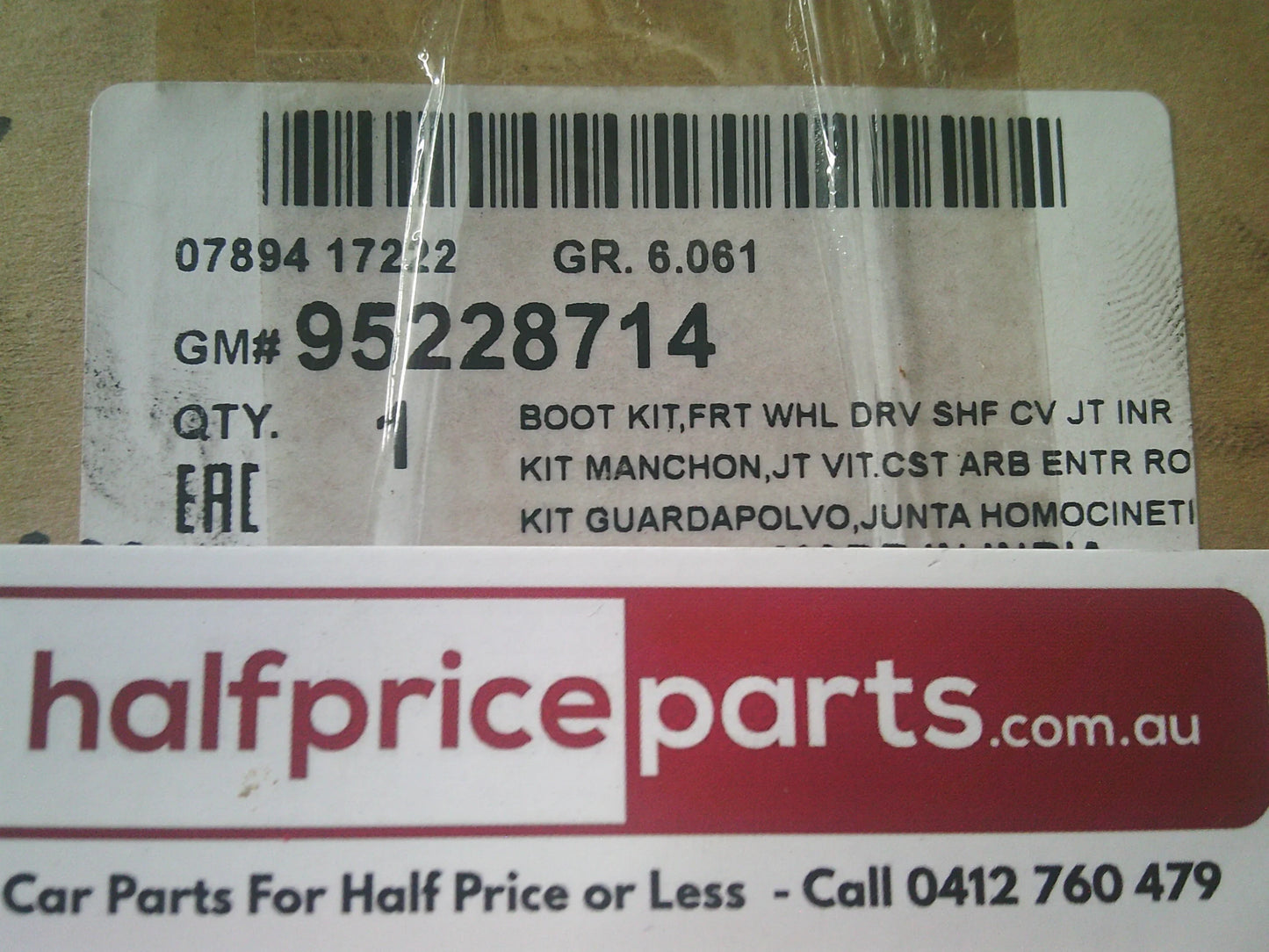 Holden TM Barina Genuine Front Wheel Half Shaft CV Boot Kit New Part