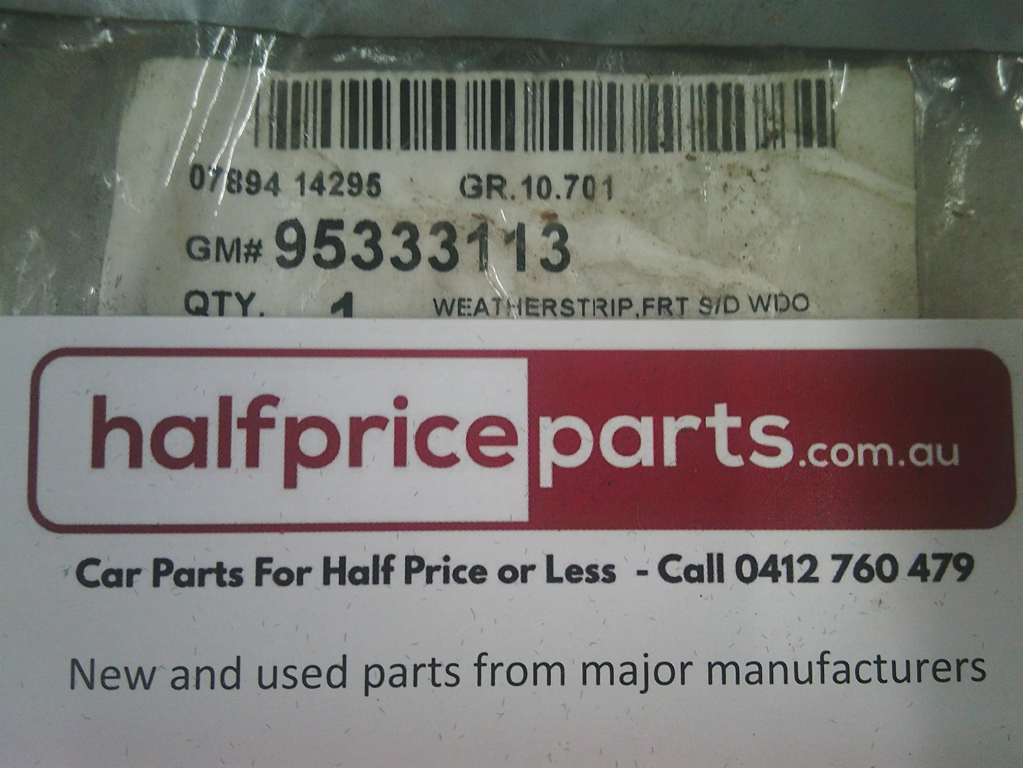 Holden JG Cruze Genuine Front Right Hand Door Glass Weatherstrip New Part
