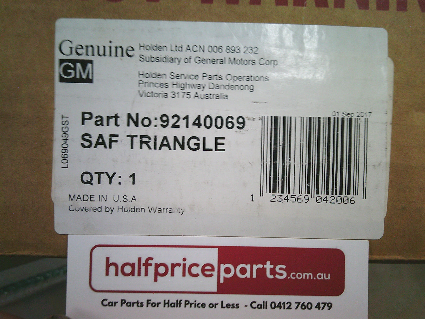 Holden Caprice/Grange WK/WL Genuine Safety Triangle Kit New Part