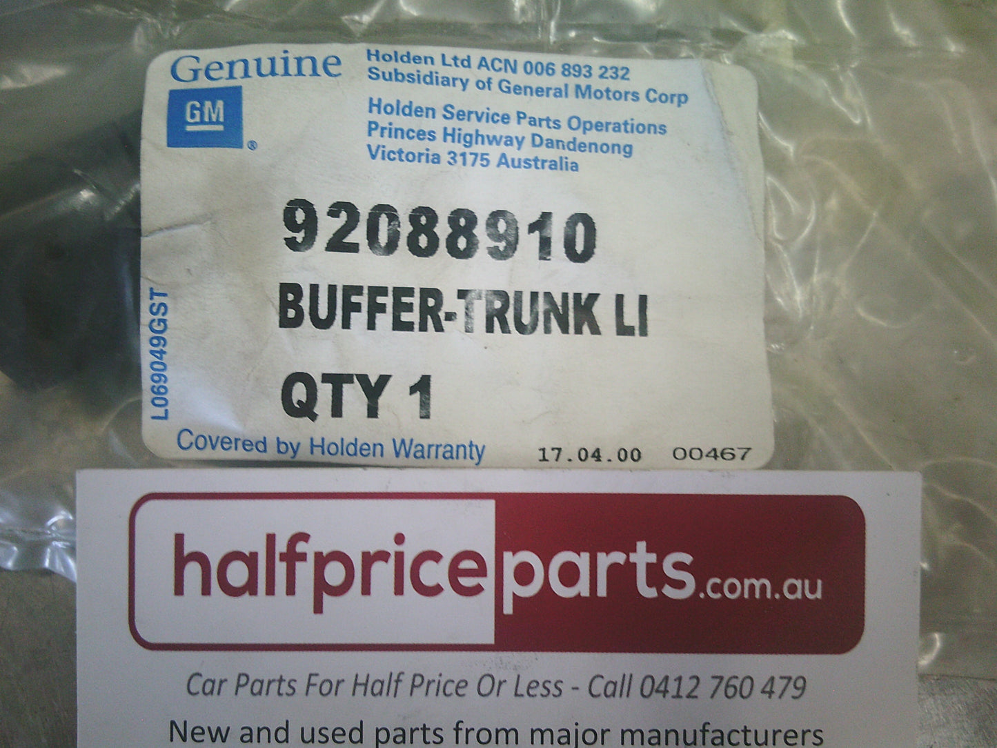 Holden Monaro Genuine Rear Compartment Lid Rubber - New Part