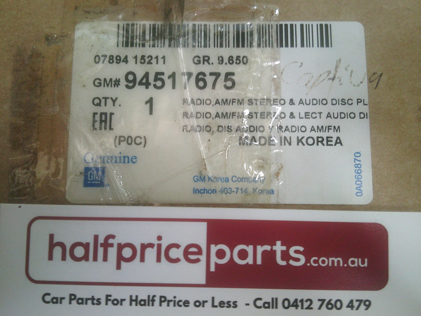 Holden CG7 Captiva Genuine Head Unit New Part