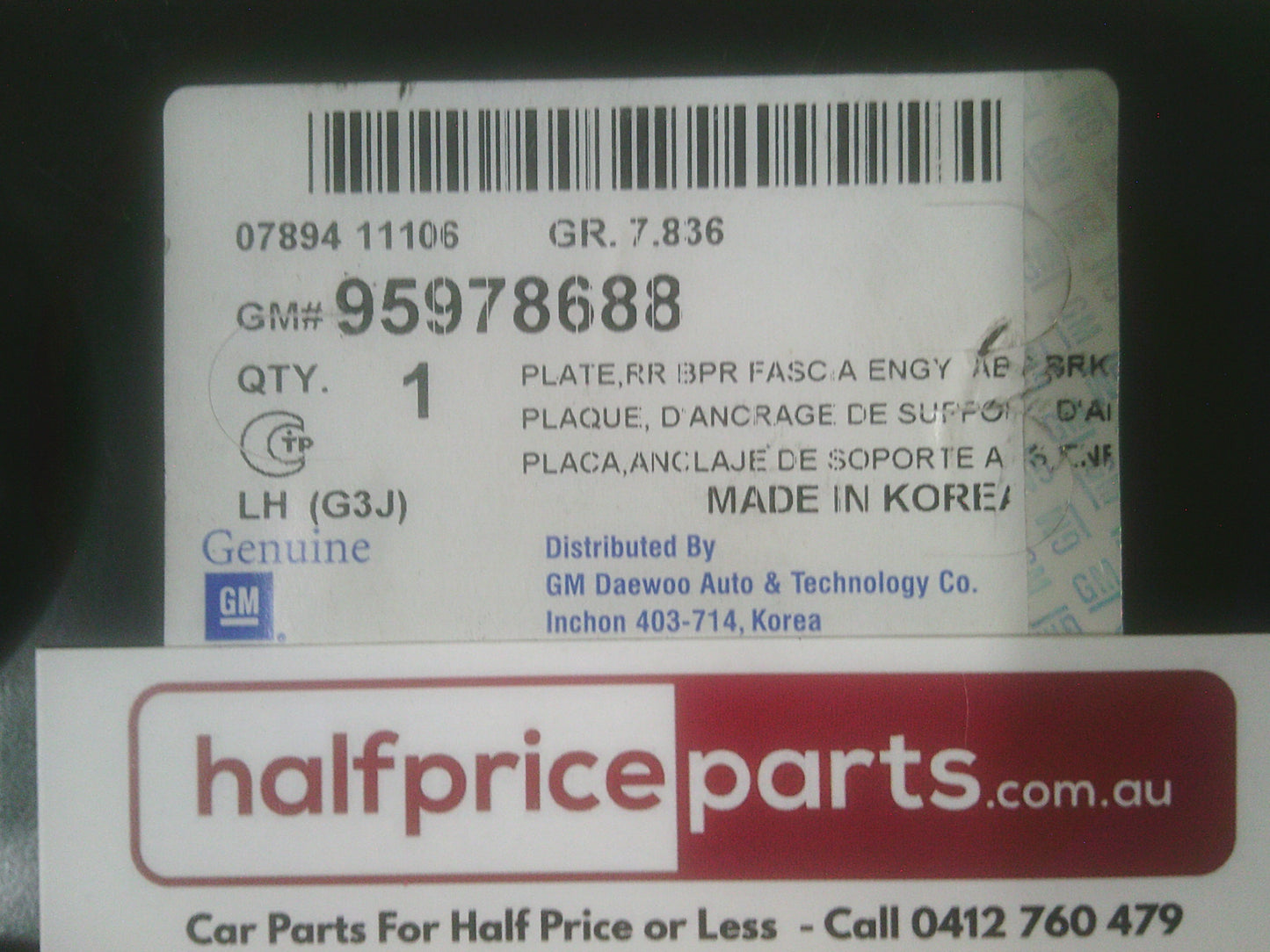 Holden JH Cruze Genuine Left Hand Rear Bumper Facia Panel New Part