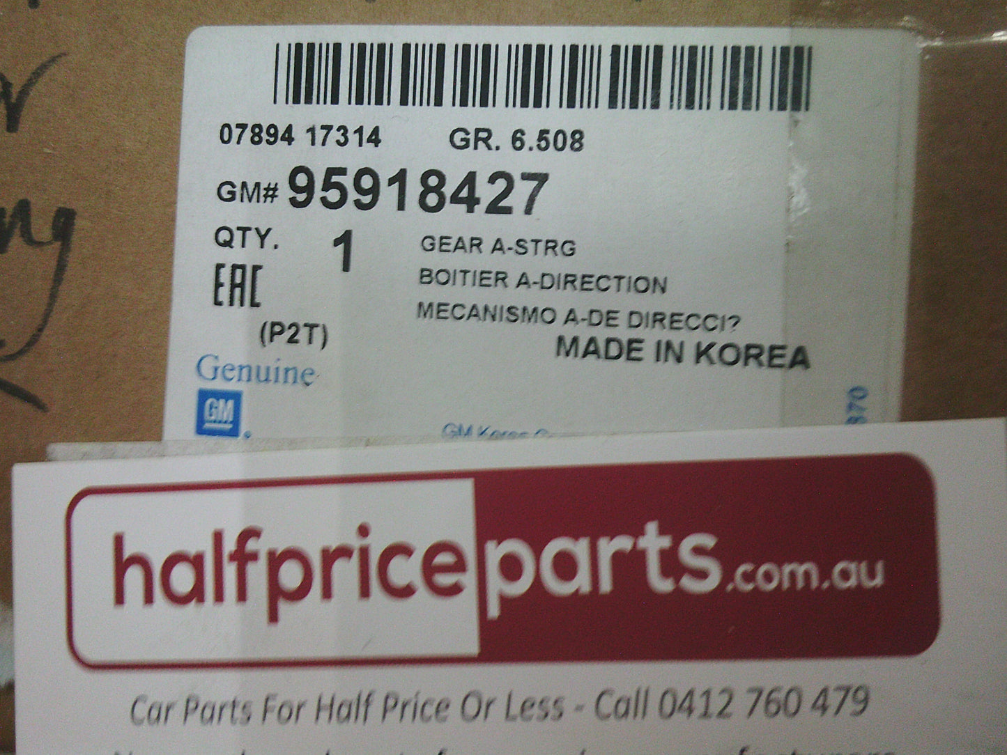 Holden TK Barina Genuine Power Steering Rack - New Part