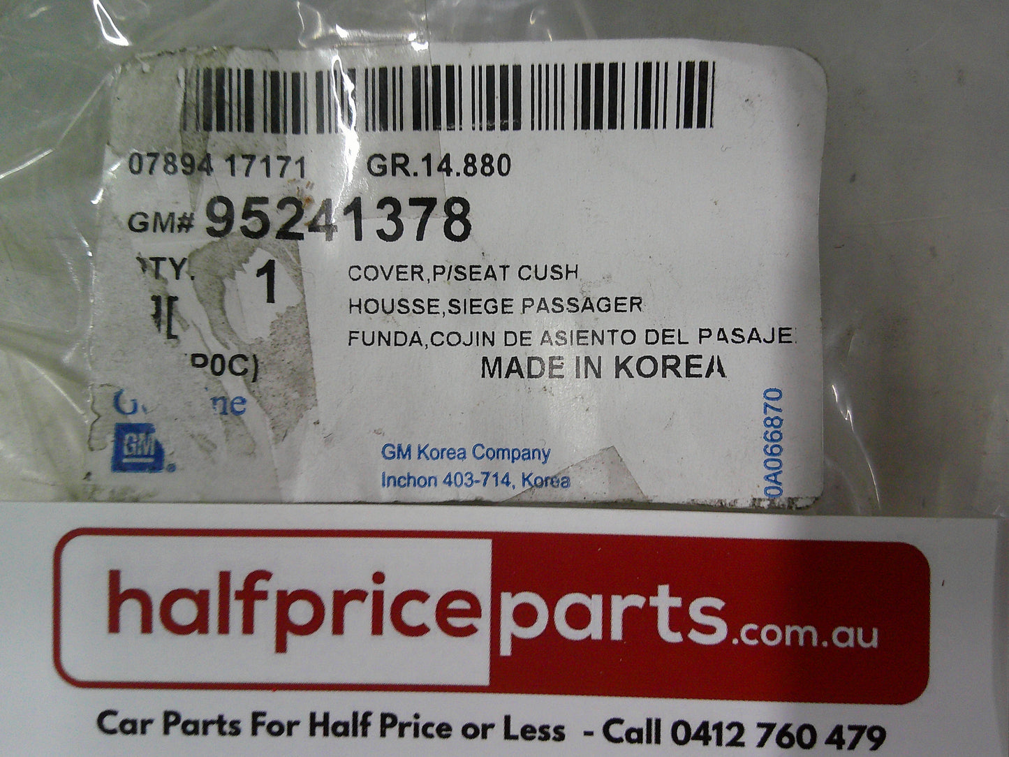 Holden Captiva Genuine Right Hand (Drivers) Seat Base Cushion Cover Trim New Part