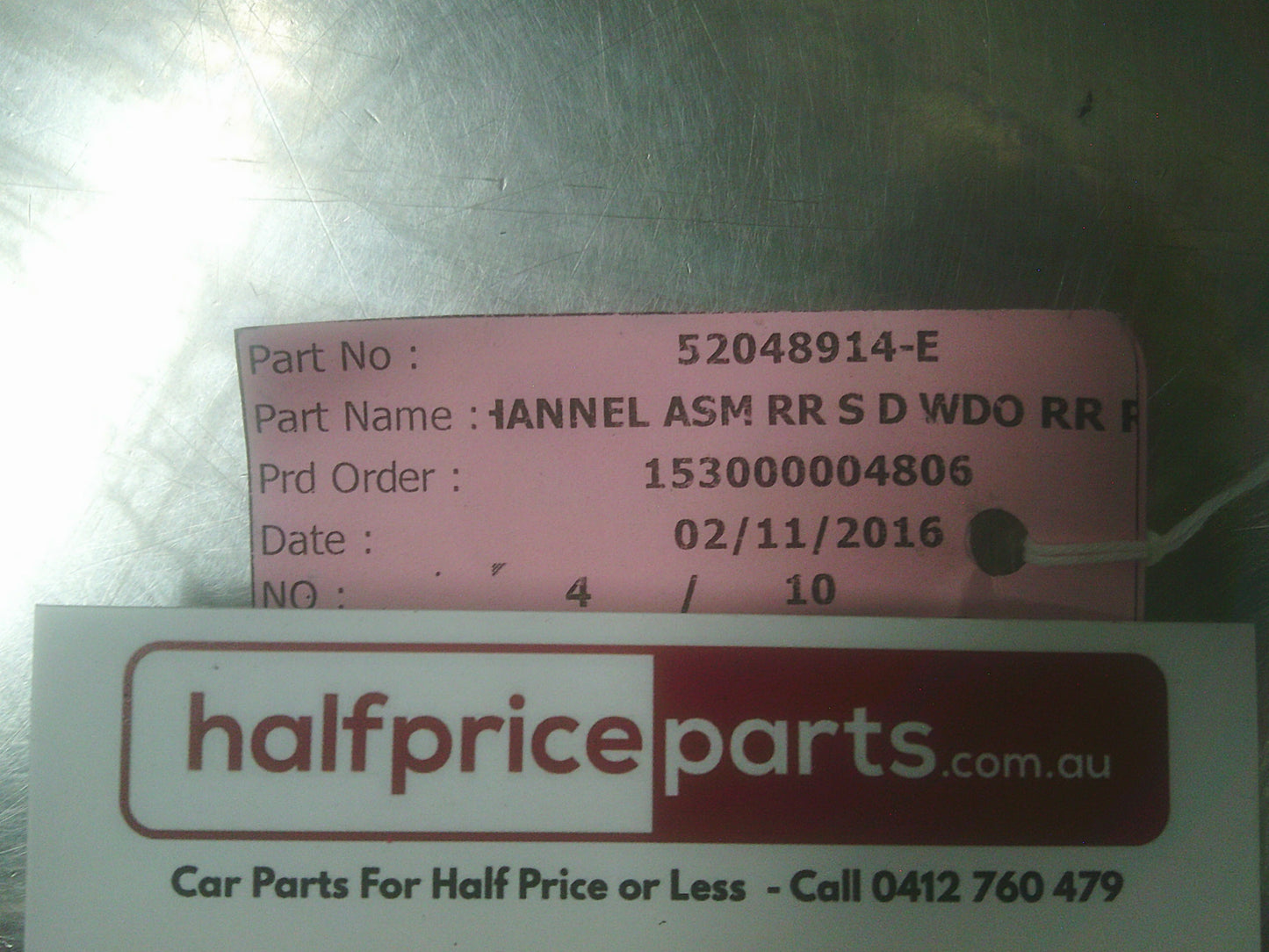 Holden RG Colorado Genuine Righthand Rear Channel ASM Rear S/D Window Rear New Part