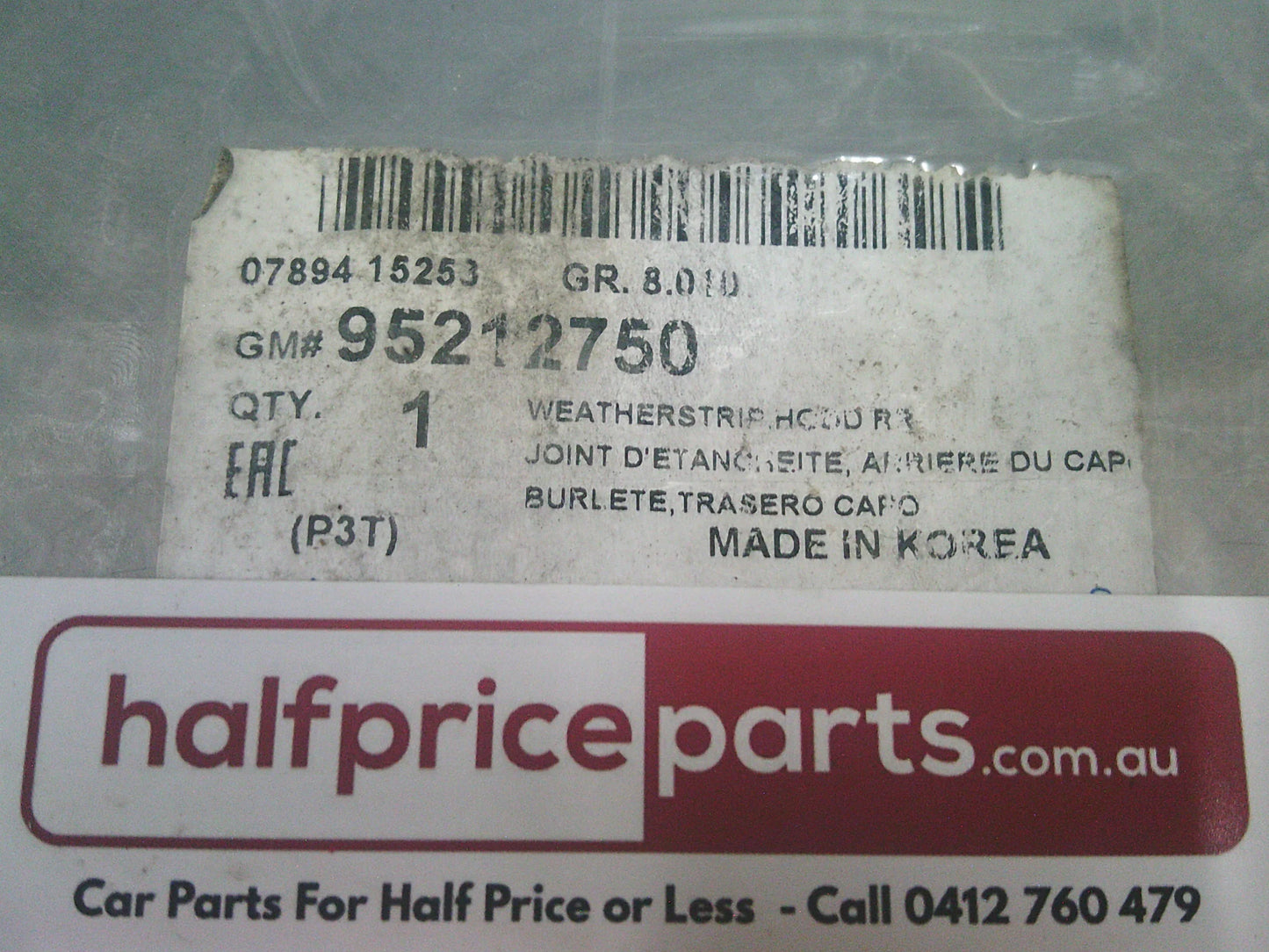 Holden TM Barina Genuine Rear Bonnet Weatherstrip Rubber New Part