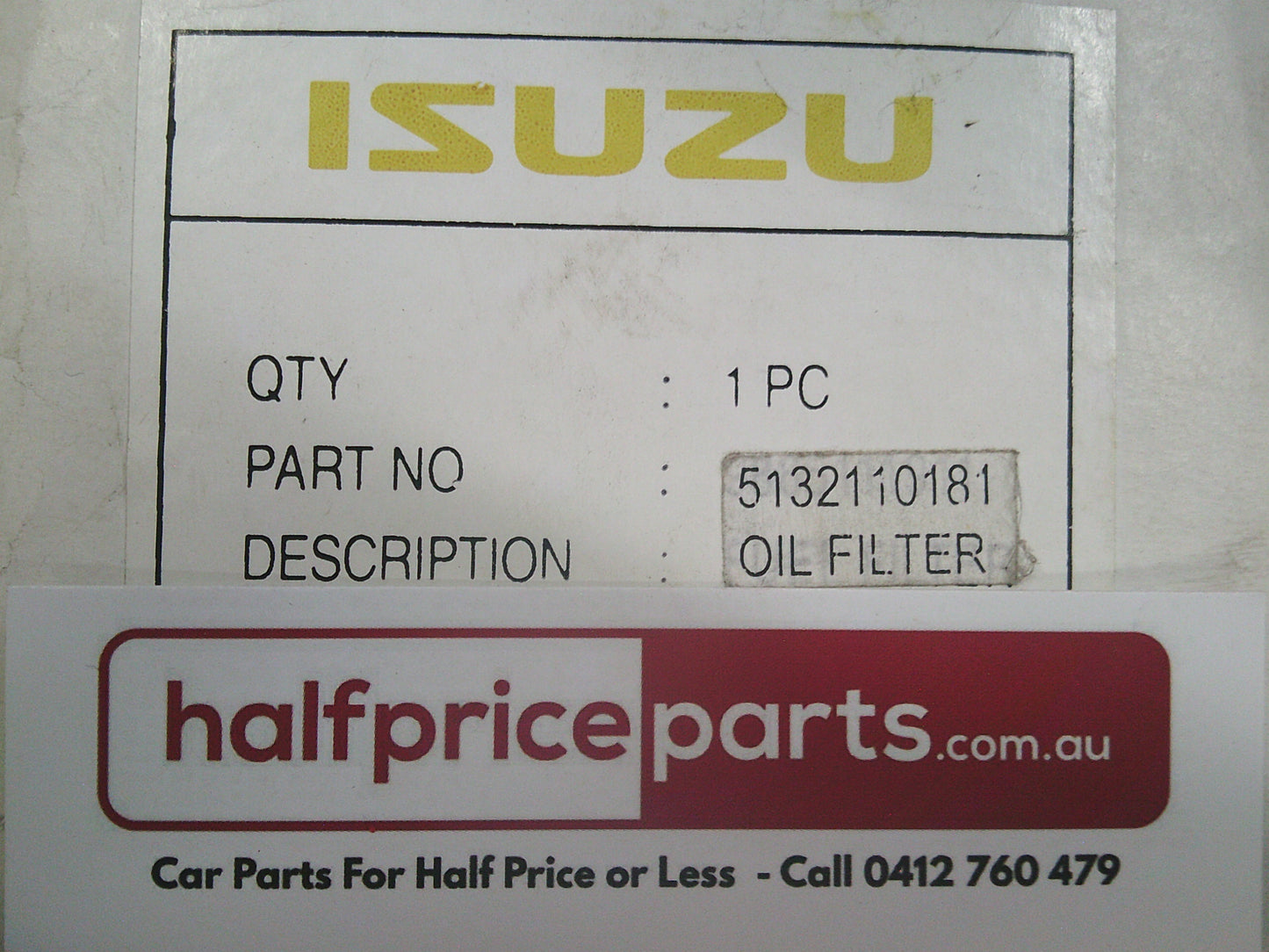 Holden KB Rodeo/Jackaroo Genuine Diesel Oil Filter New Part