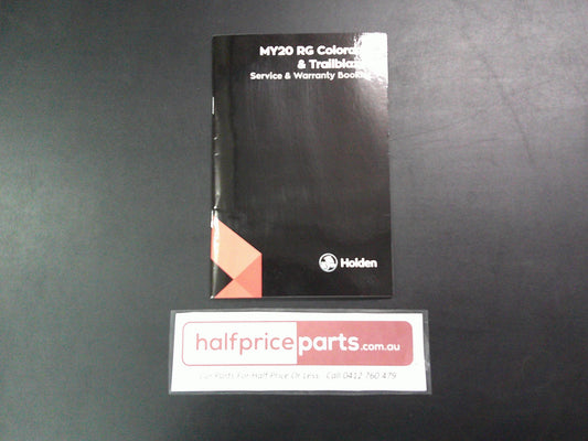 Holden MY20 RG Colorado/Trailblazer Genuine Service And Warranty Booklet New Part