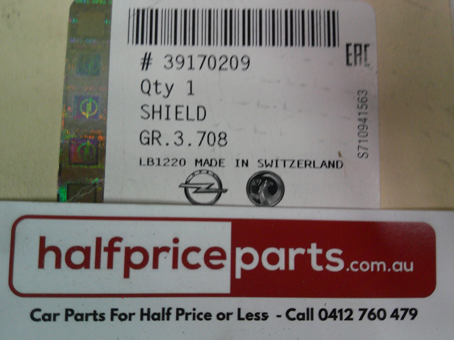Holden BK Astra Genuine Heat Shield New Part