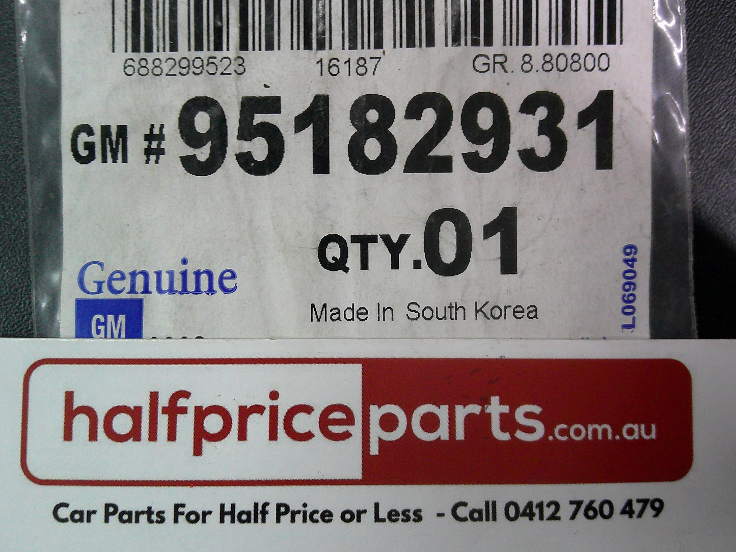 Holden Spark Genuine Air Conditioning Label New Part