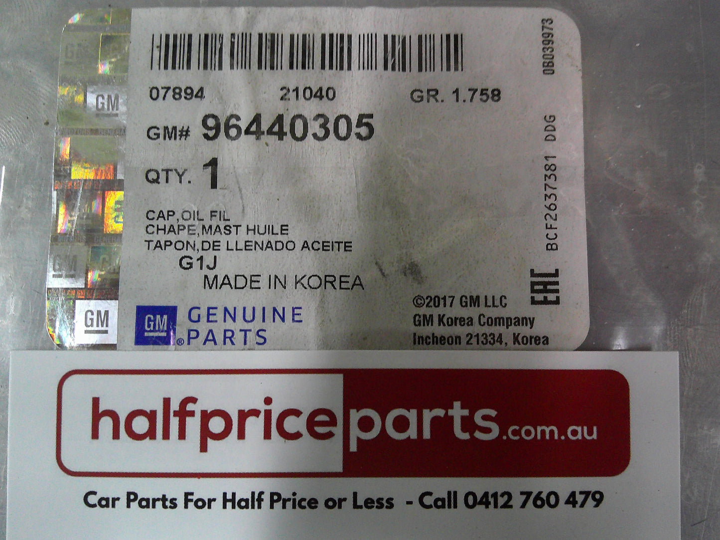 Holden CG Captiva 2.0Ltr Diesel Genuine Oil Filler Cap New Part