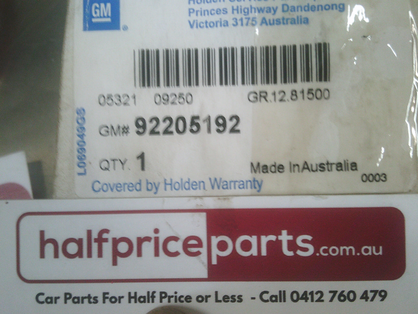 Holden Genuine Bulb Seal Kit New Part
