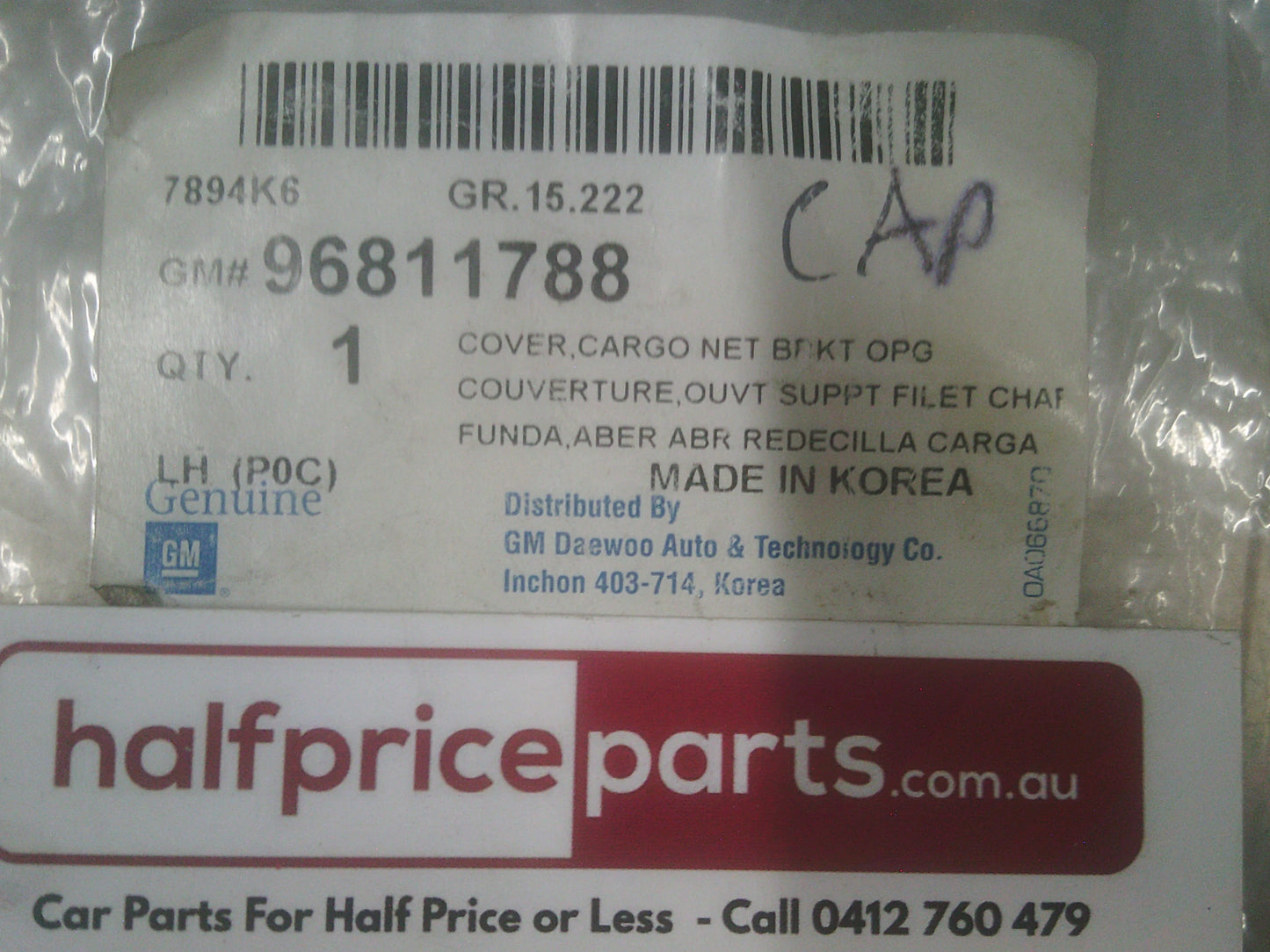 Holden CG5 Captiva Genuine Cargo Net Bracket Cover New Part