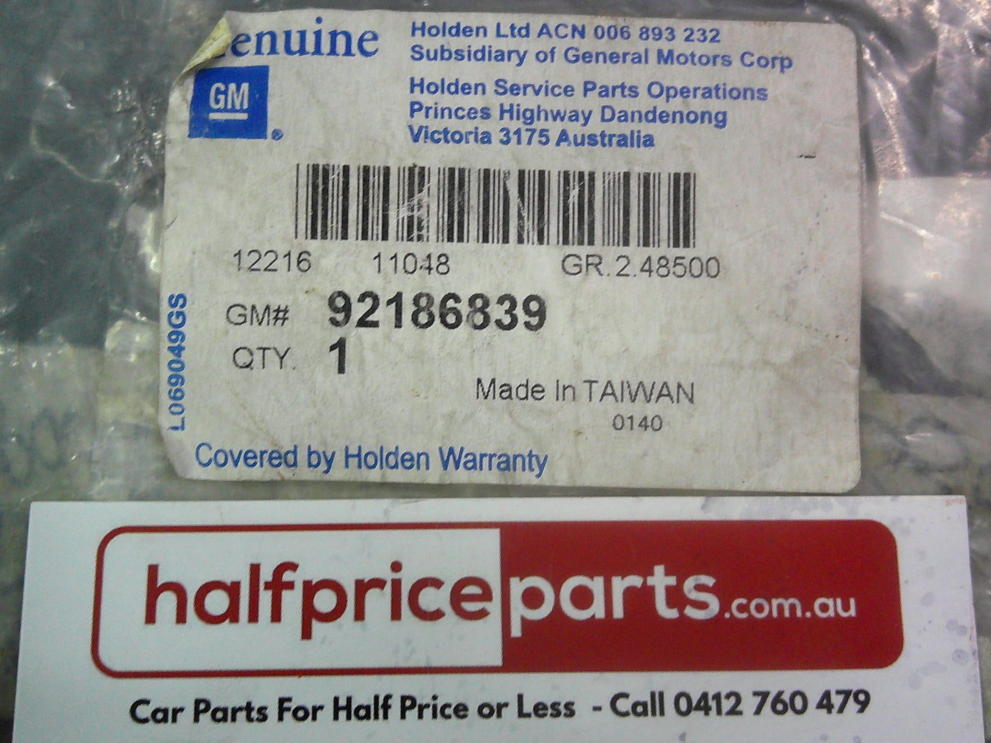 Holden RA Rodeo/RC Colorado Genuine Daytime Running Light Patch Harness New Part