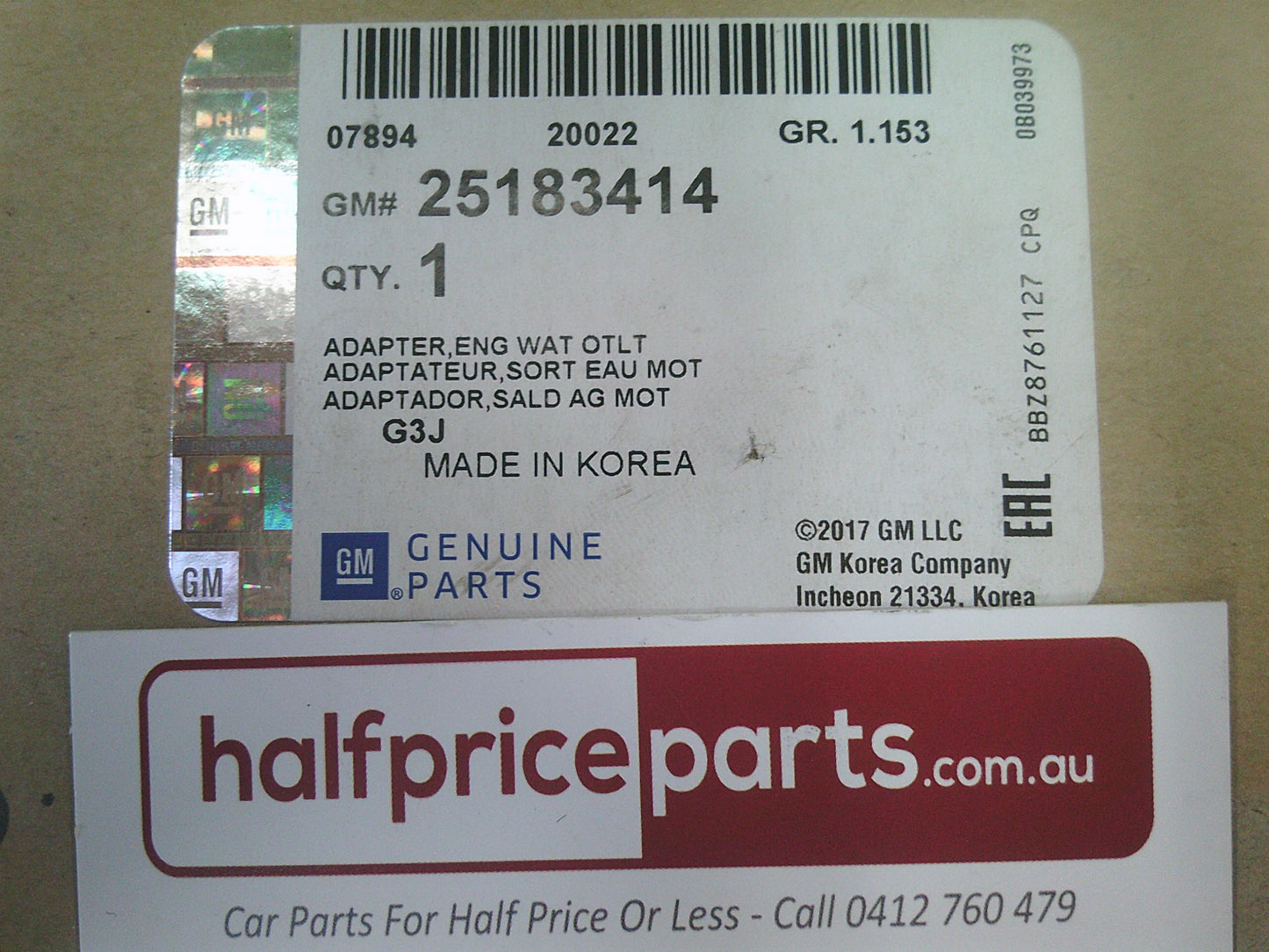 Holden Captiva C140/Cruze Genuine Thermostat Housing - New Part