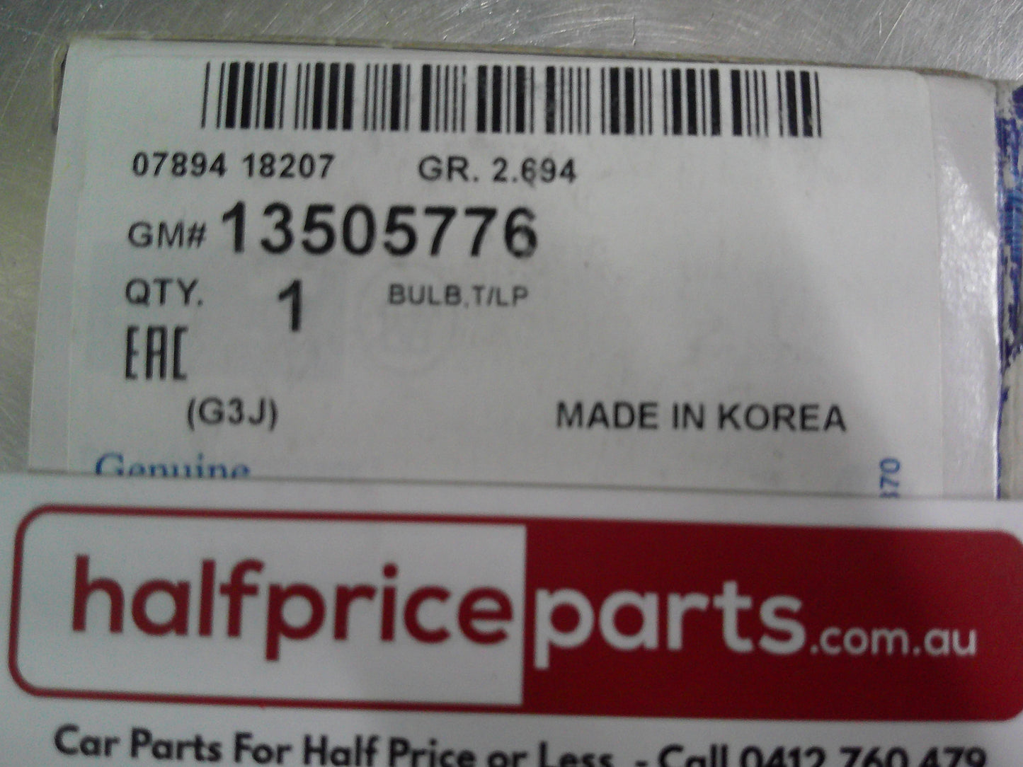 Holden ZB Commodore Genuine T16 12V 18W Clear Bulb New Part