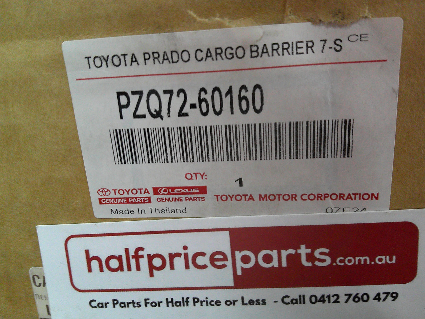 Toyota Landcruiser Prado GXL/VX/Kakadu Genuine Cargo Barrier New Part