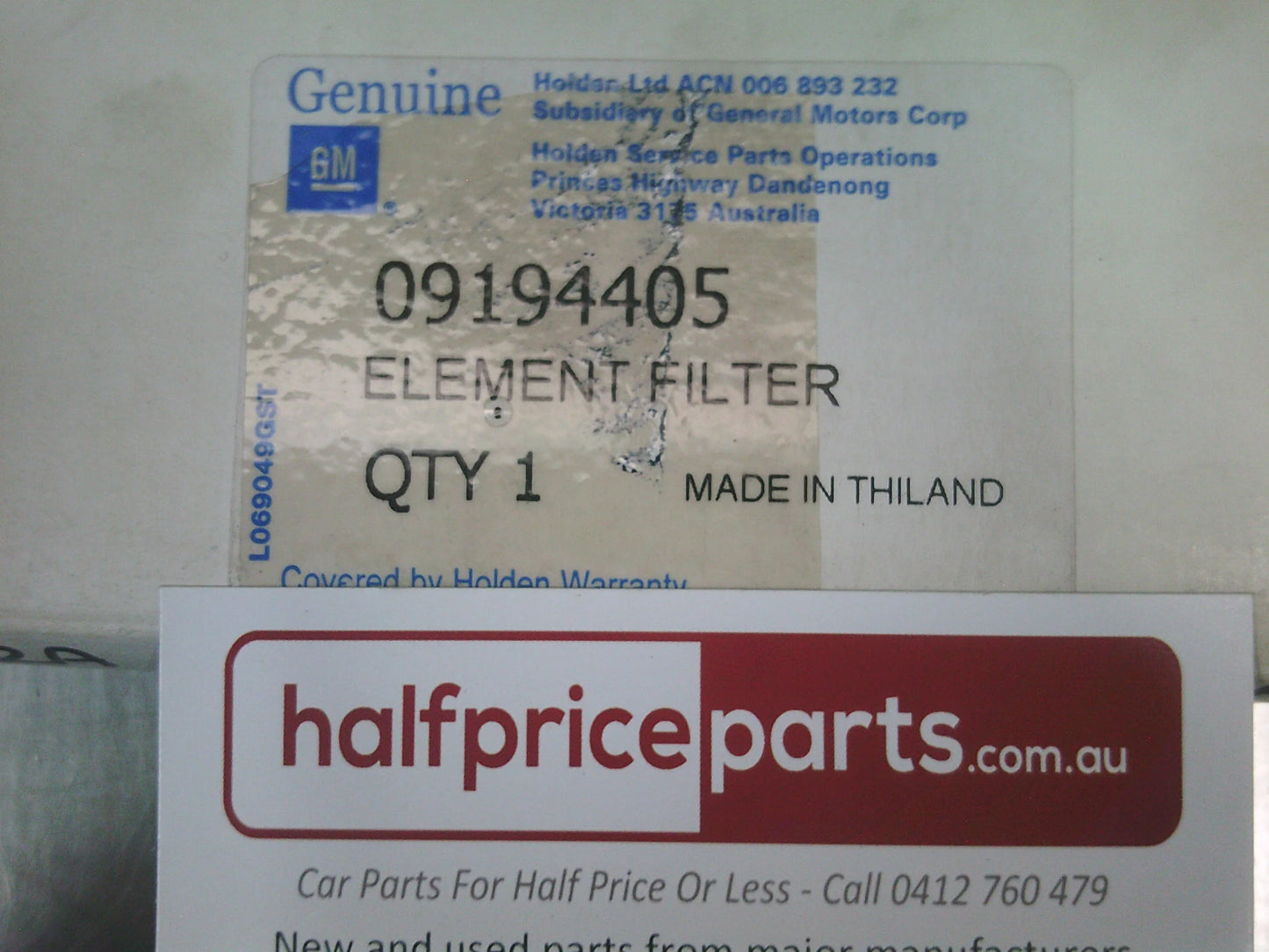 Holden TS/AH Astra Genuine Engine Air Filter - New Part