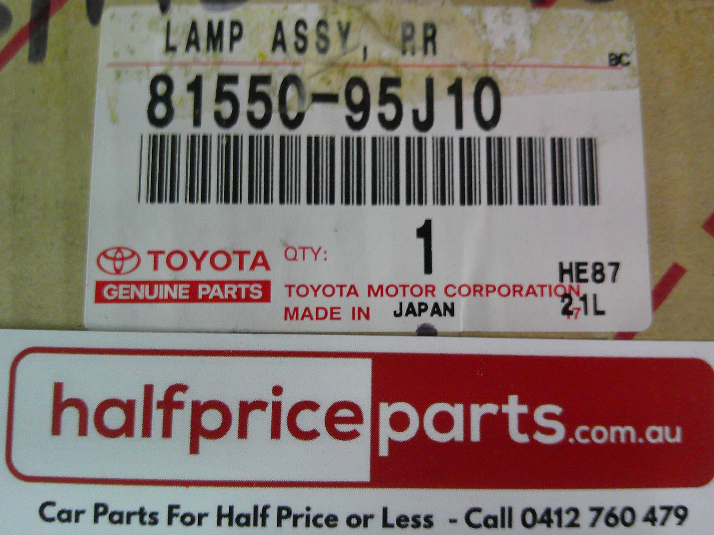 Toyota Hiace RZH101/102/103/104 Genuine Right Hand Rear Tail Light Assembly New Part