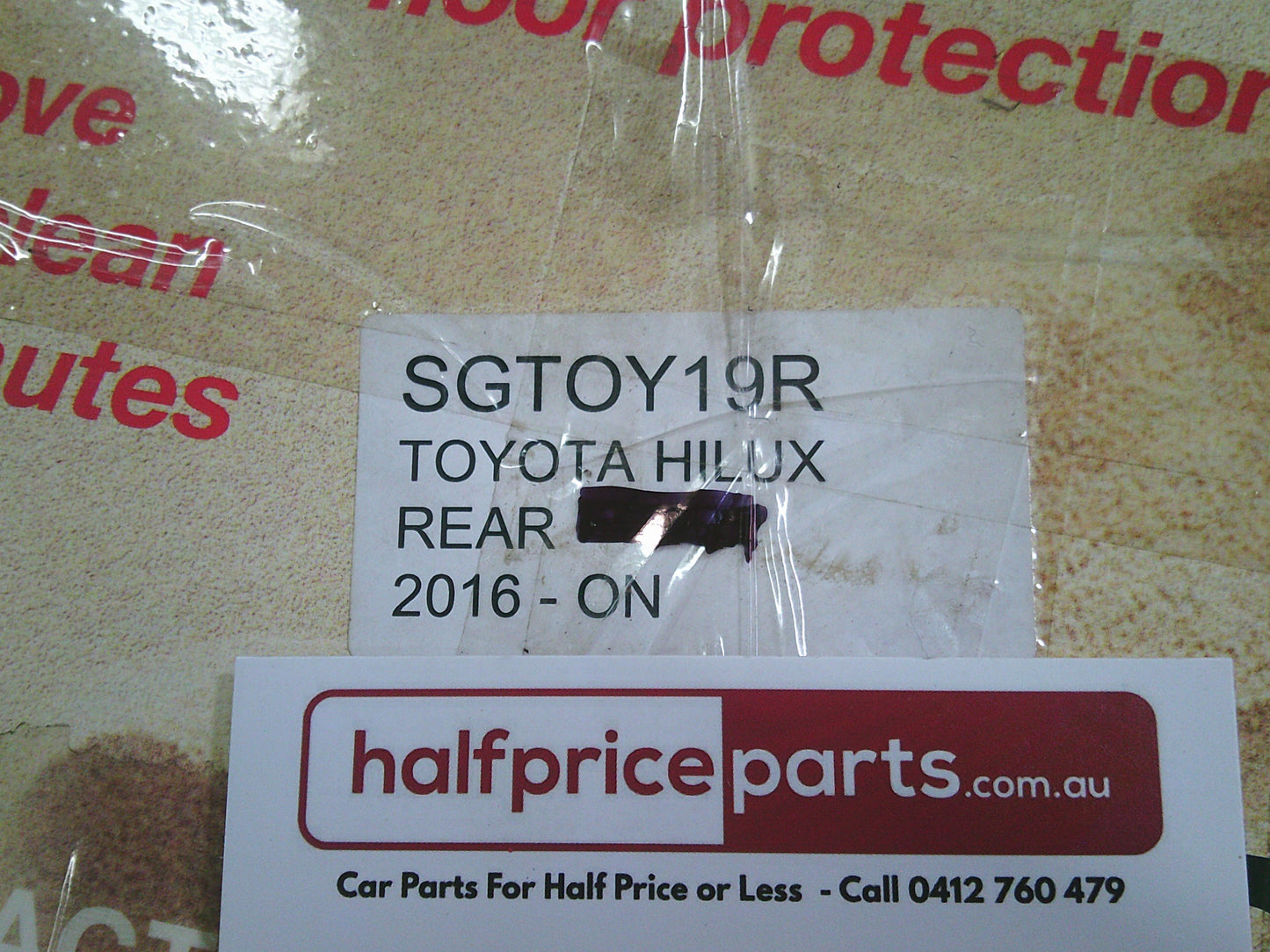 Sand Grabba Black PVC/Rubber Rear Mat To Suit Toyota Hilux Dual Cab - New Part