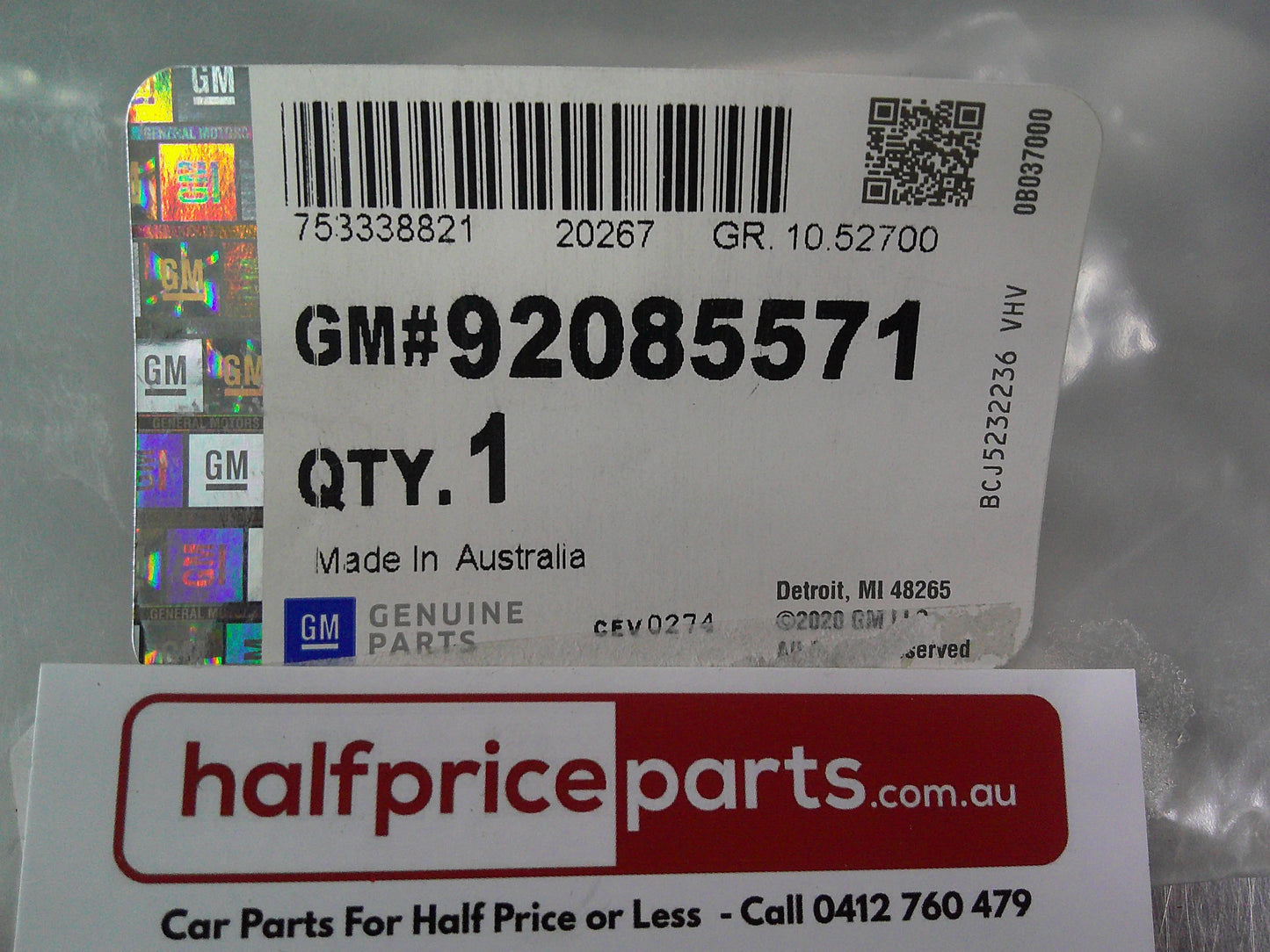 Holden VT/VX/VY/VZ Commodore Genuine Right Hand Front Door Handle (Unpainted) New Part