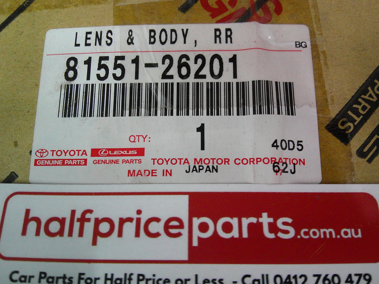 Toyota Hiace H200 Genuine Right Hand Rear Tail Light Assembly New Part