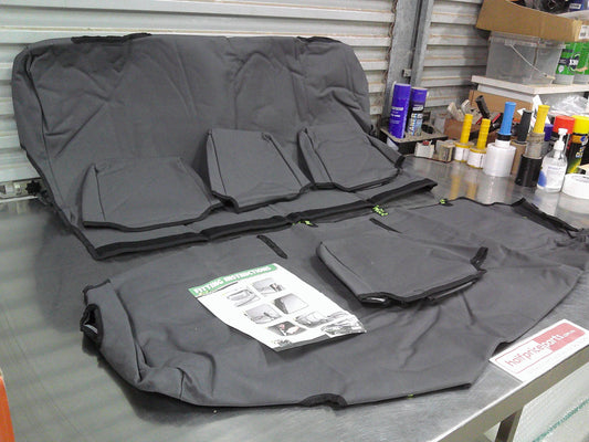 Ironman Custom Rear Canvas Seat Covers Suits Toyota 70 Series Dual Cab Landcruiser New Part