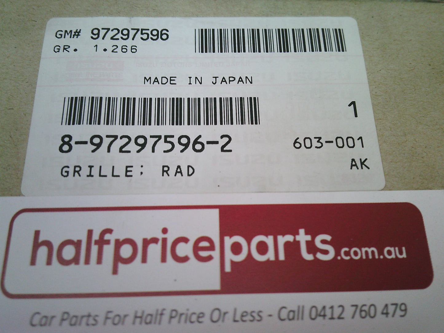 Holden Jackaroo Genuine Front Radiator Grille (White/Chrome With Emblem) New Part