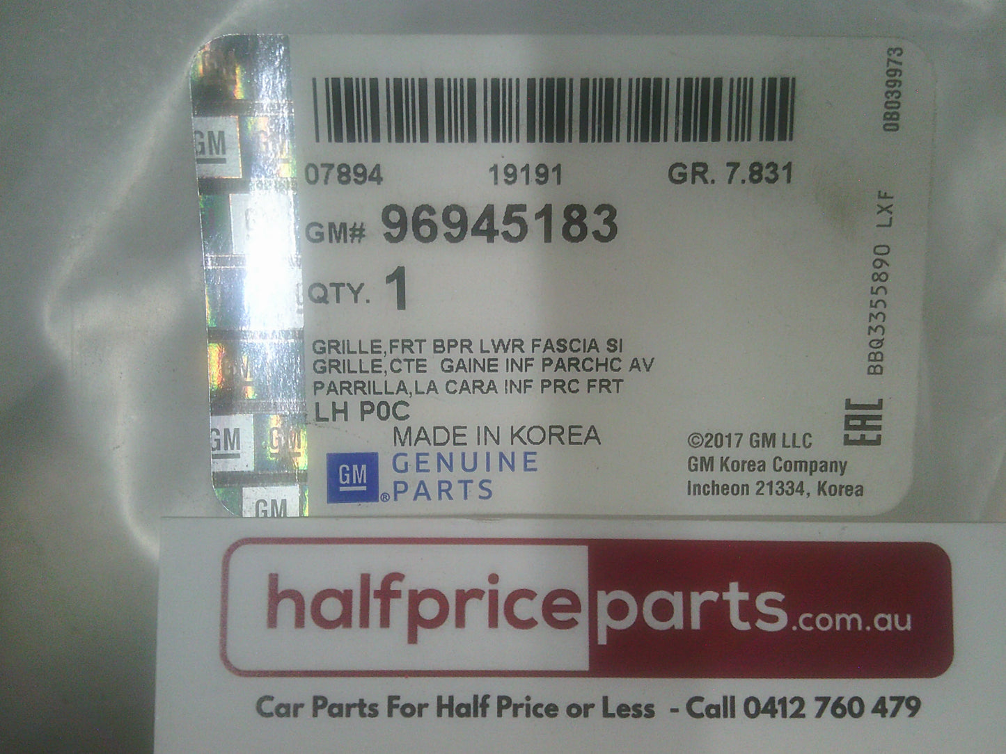 Holden Captiva Genuine Left Hand Fog Light Bezel New Part