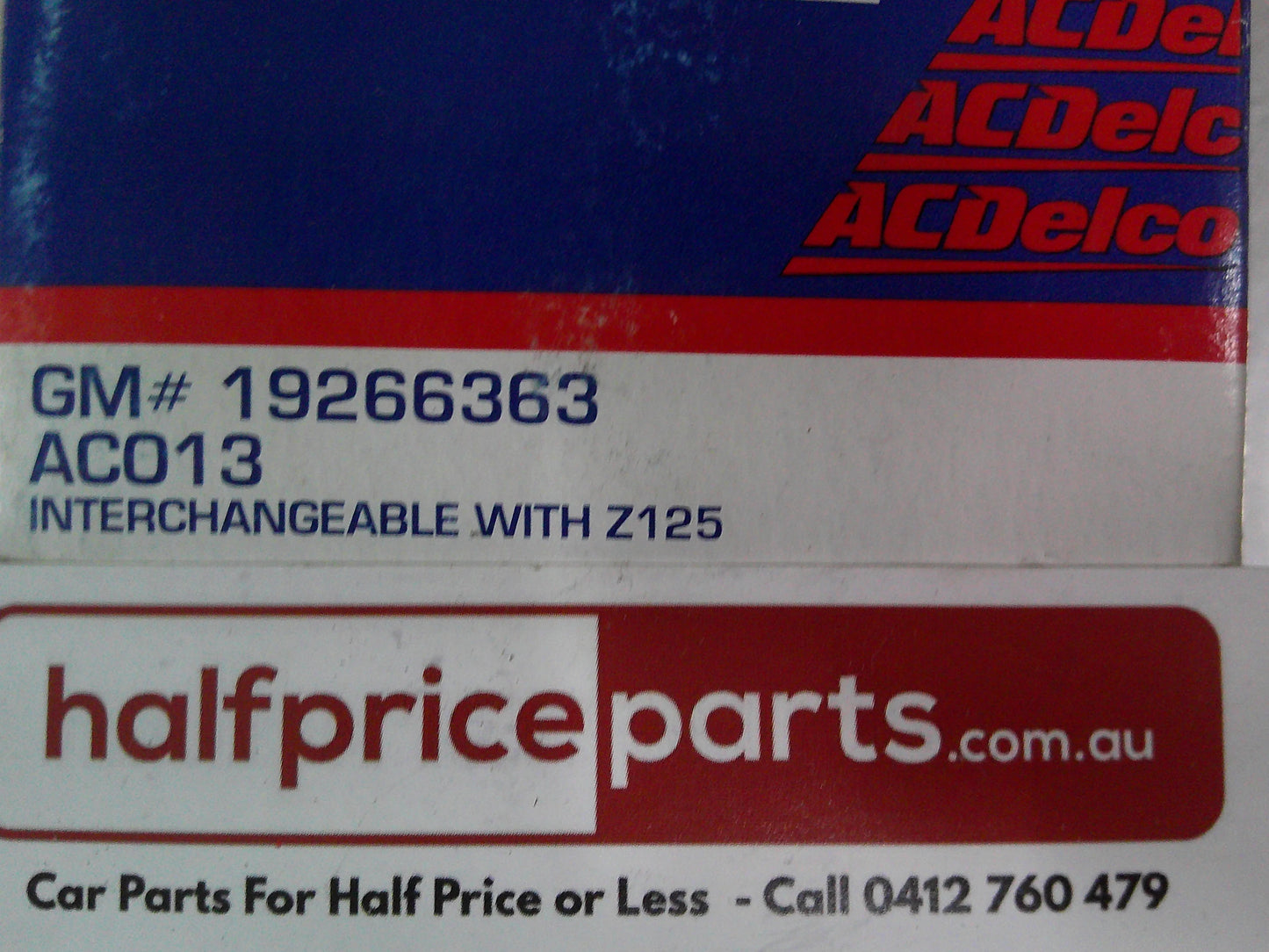AcDelco Oil Filter (Z125) Suits Holden Barina/Suzuki Swift/Serria/Daihatsu Charade/Hijet/ New Part