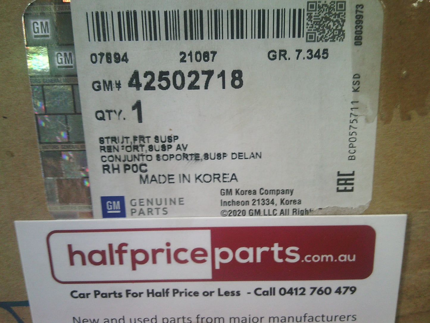 Holden CG Captiva 5/7 Genuine Right Hand Front Shock Absorber New Part