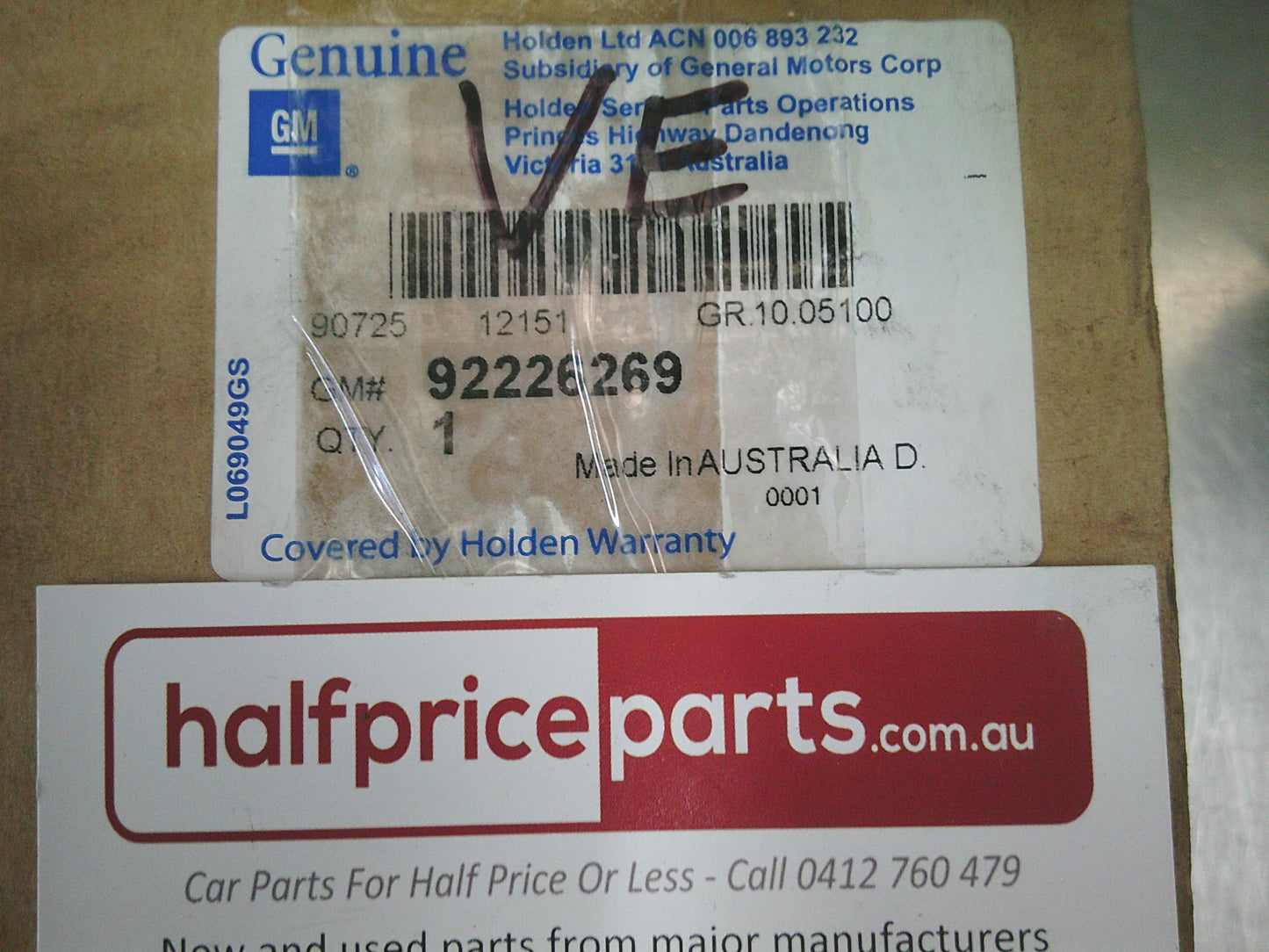 Holden VE Commodore/Caprice/Statesman Genuine Drivers Side Pillar Trim - New Part