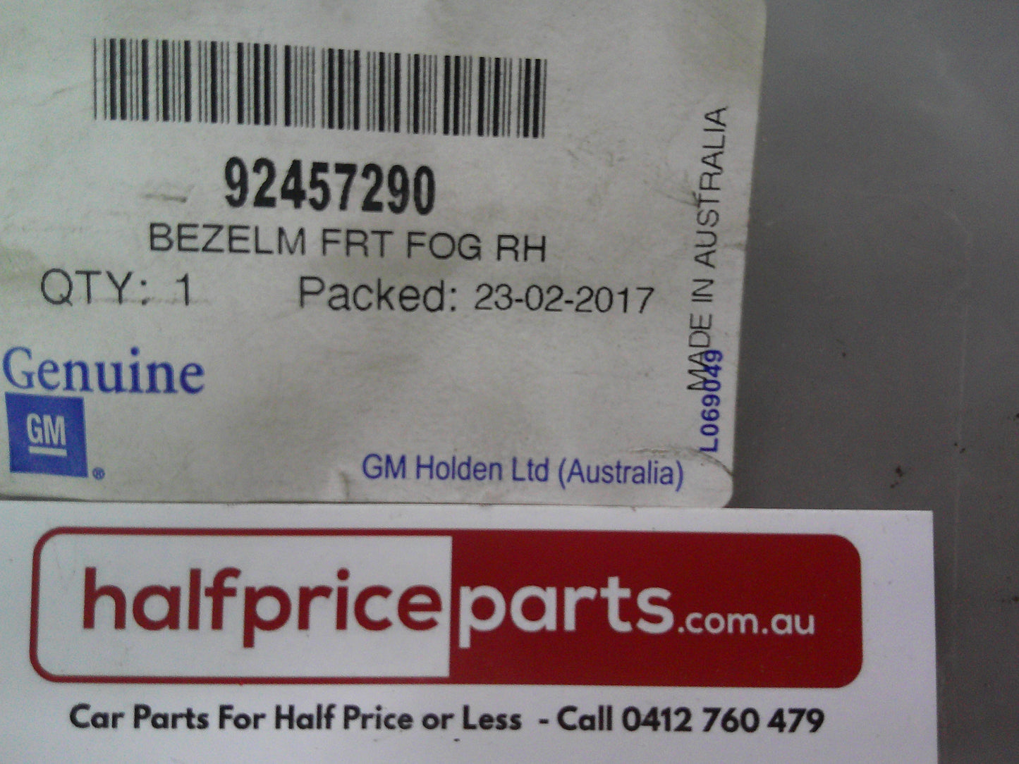 Holden VF SS Commodore Genuine Right Hand Front (Gloss Black) DRL Bezel New Part