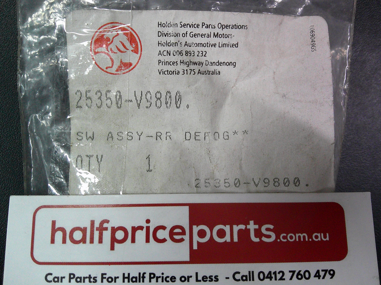 Holden Astra LB/LC Genuine Rear Defog Switch New Part