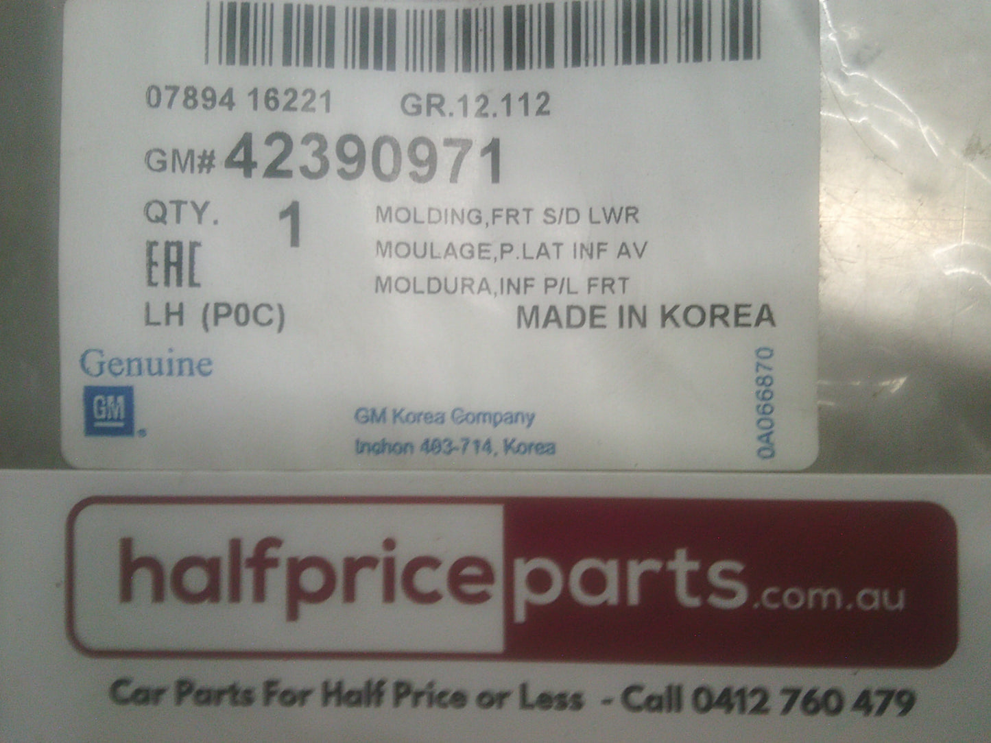 Holden CG Captiva Genuine Right Hand Front Lower Door Moulding New Part