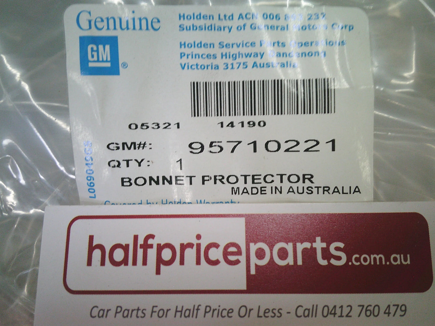 Holden RC Colorado Genuine Clear Bonnet Protector Kit New Part