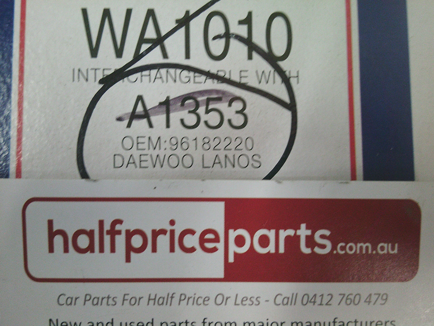 Wesfil Air Filter Suits Daewoo Lanos - New Part