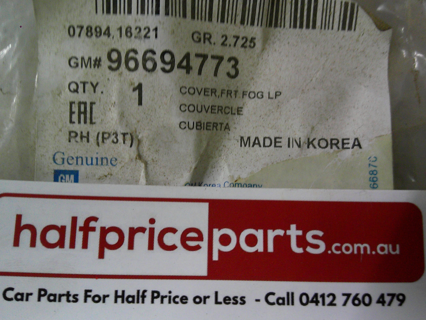Holden TM Barina Genuine Right Hand Front Fog Light Bezel New Part