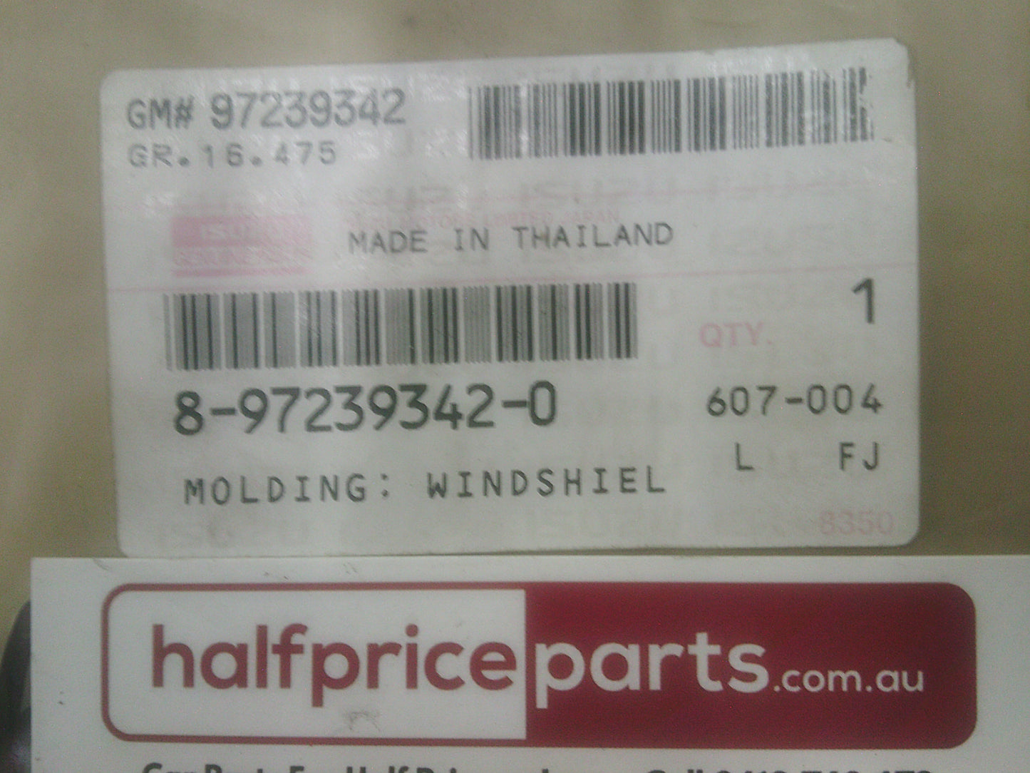 Holden RC Colorado/Isuzu D-Max Genuine Front Top Windscreen Moulding New Part