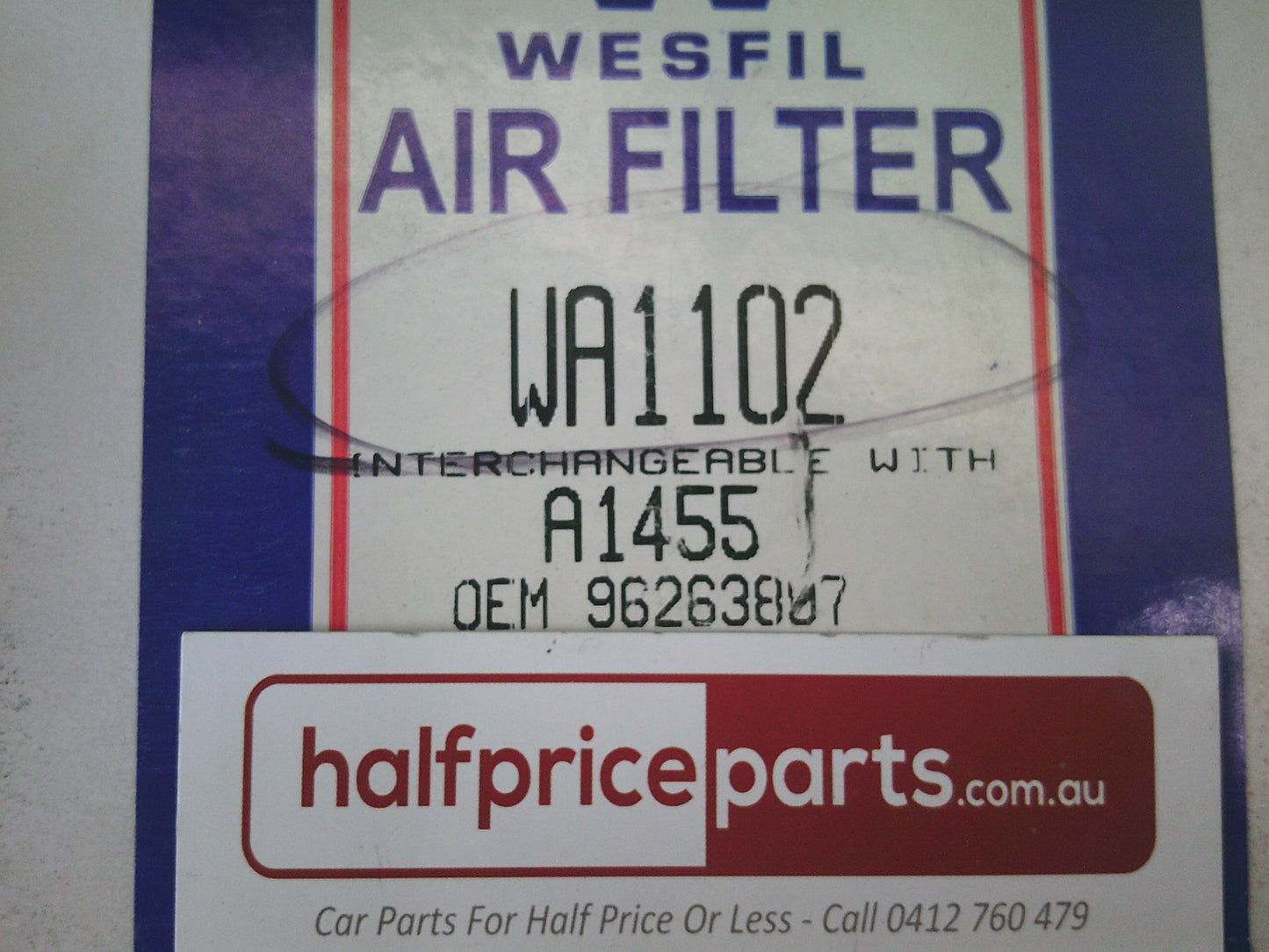 Wesfil Air Filter Suits Daewoo Tacuma - New Part