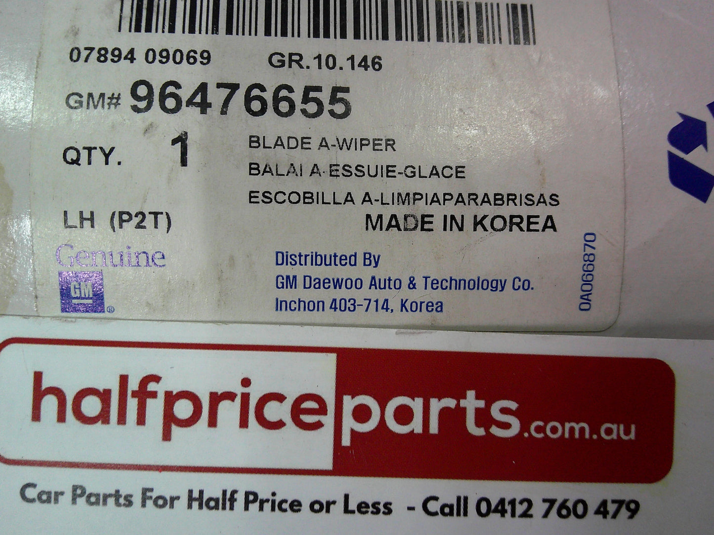 Holden Barina Genuine Left Hand Windscreen Wiper Blade New Part