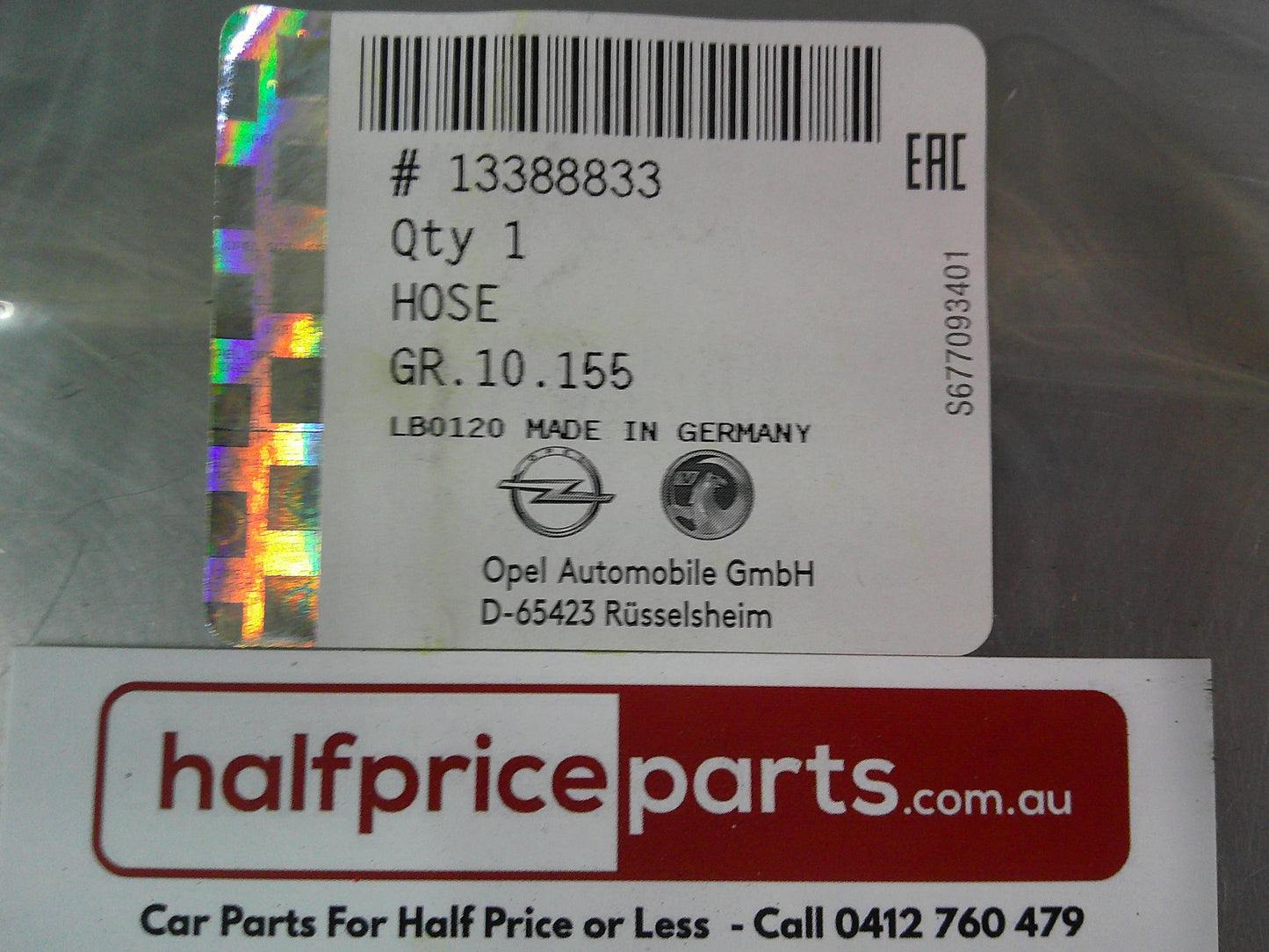 Holden Astra Genuine Tail Gate Washer Hose 10 Meter 3.8mm New Part