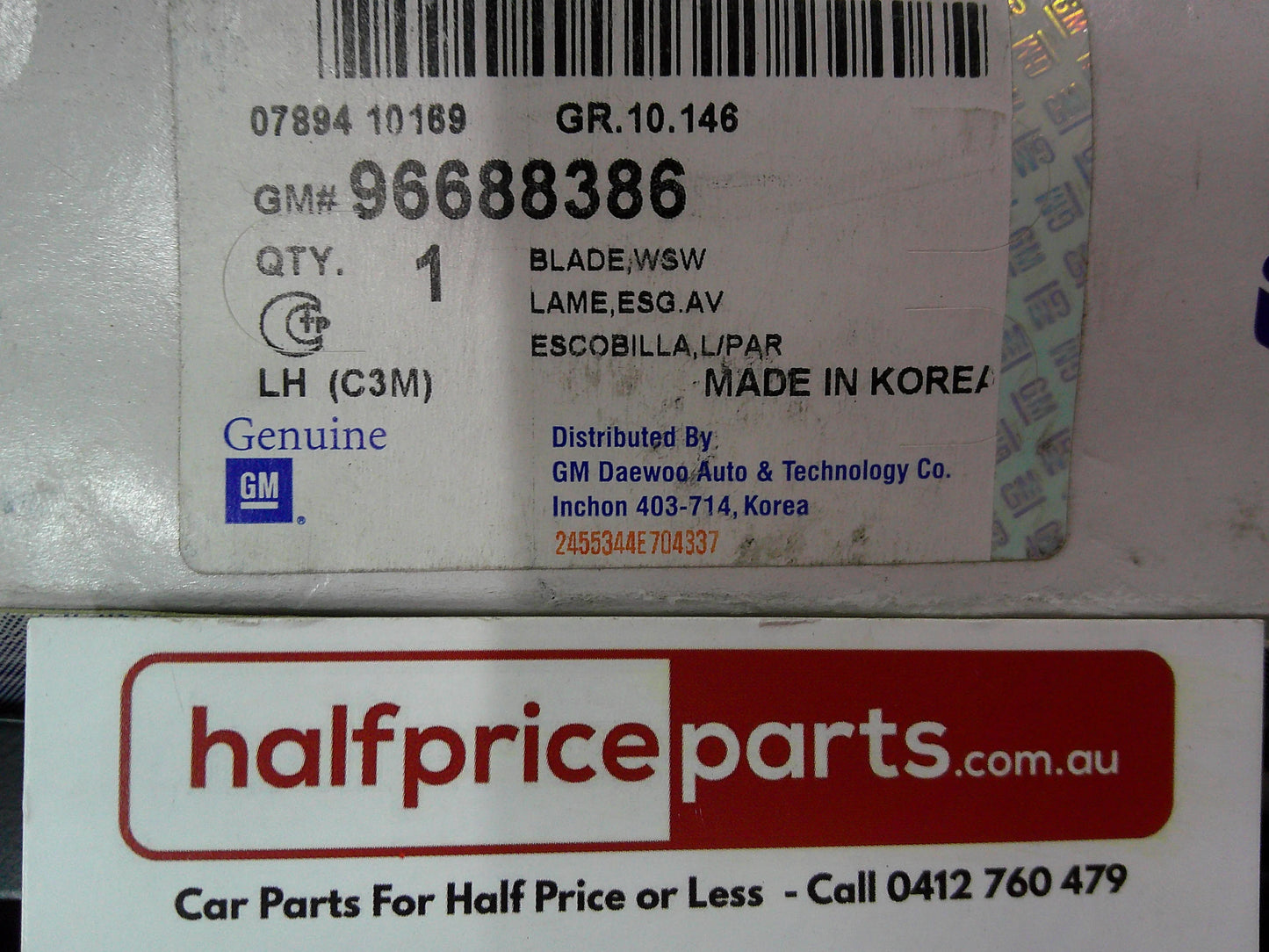 Holden MJ Barina Spark Genuine Front Left (Passenger) Windshield Wiper New Part