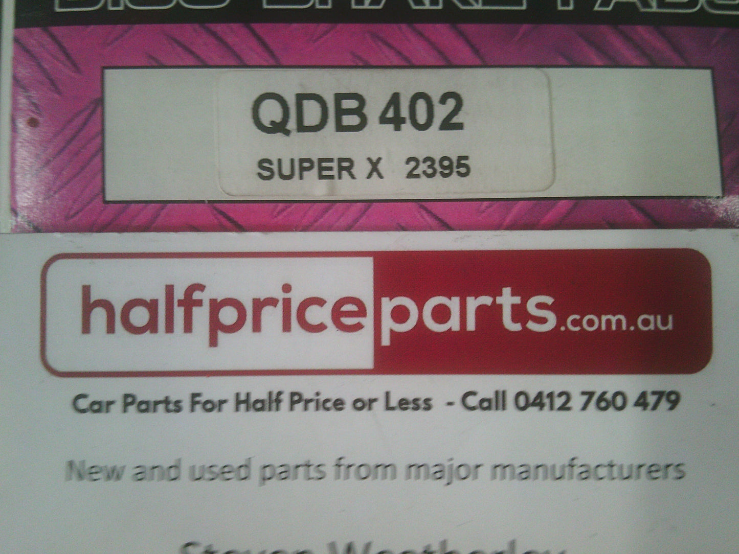 QFM Front Brake Pad Set Suits Holden Barina/Suzuki Swift New Part