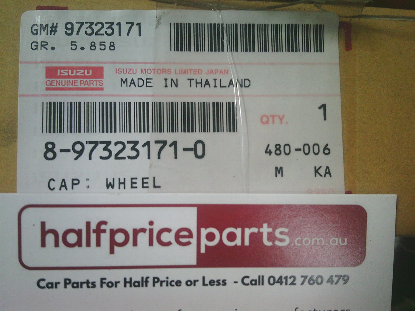Holden RA Rodeo/RC Colorado Genuine 16inch Alloy Rim Centre Cap New Part