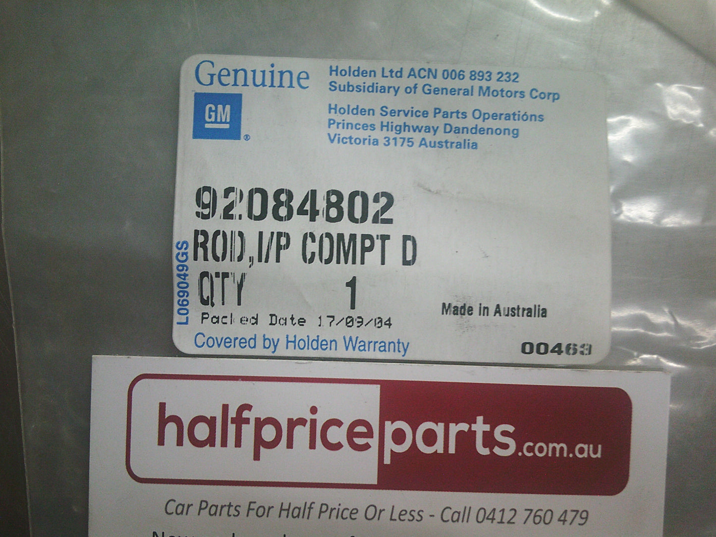 Holden VZ Commodore Genuine Instrument Panel Compartment Door Latch Release - New Part
