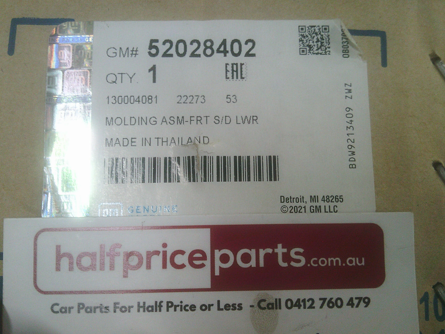 Holden RG Colorado Front Left Hand Door Moulding New Part