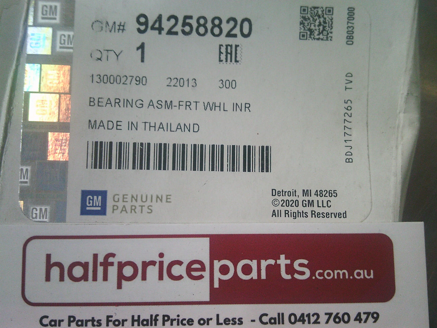 Holden RG Colorado Genuine Front Inner Wheel Bearing New Part
