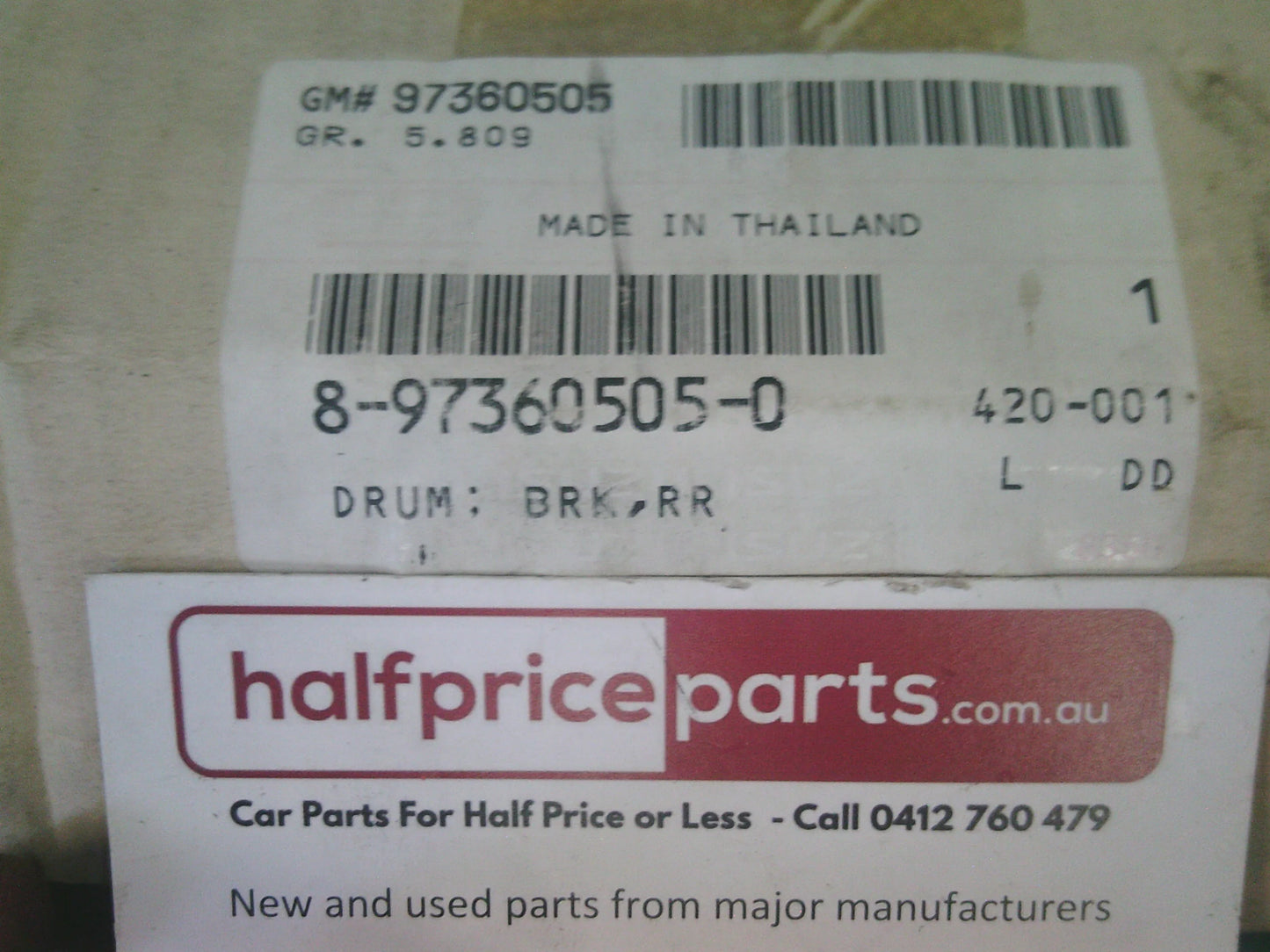 Holden RC Colorado/RA Rodeo 2WD Genuine Rear Brake Drum (PAIR) New Part