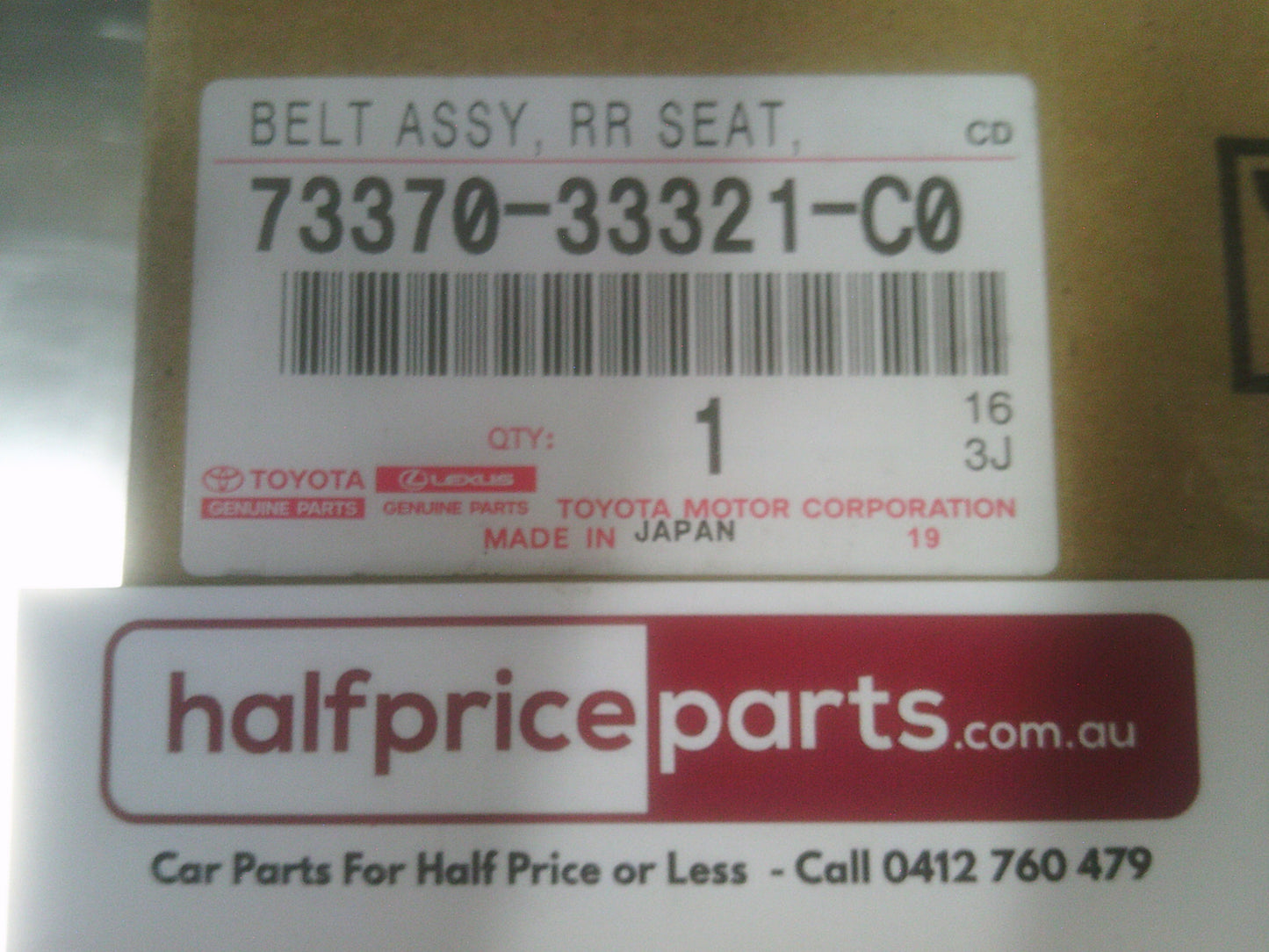 Toyota Camry Genuine Left Hand Rear Seat Belt New Part